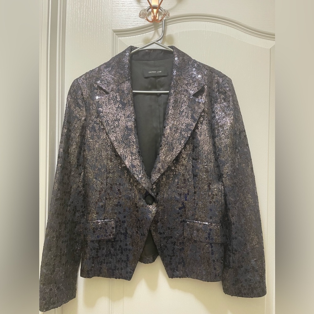 Derek Lam blazer with sequins and black satin buttons- US size 8